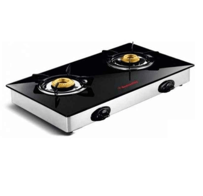 Butterfly Cute Black & Red 2 Burner LPG Glass Cooktop