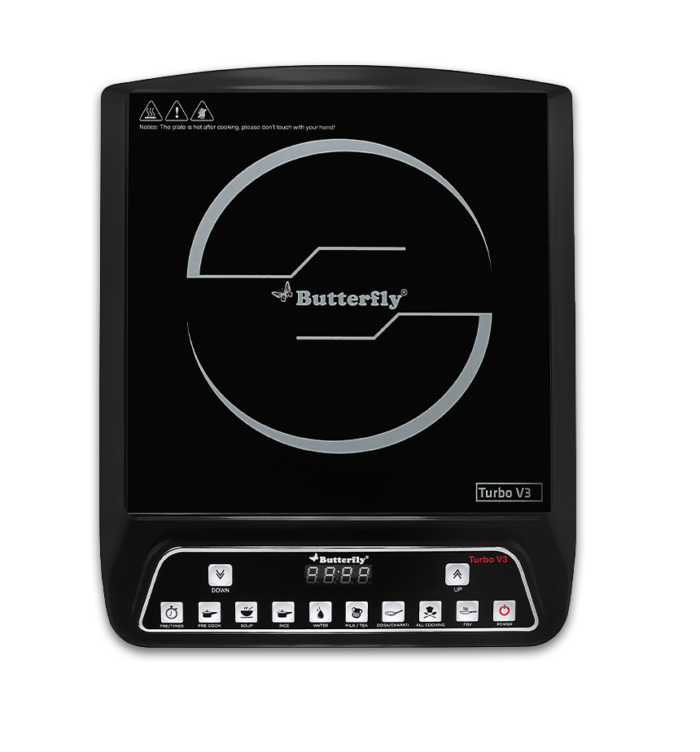Butterfly Glass Turbo V3 Power Hob Induction Auto Cooktop (Black, 1800 Watts)