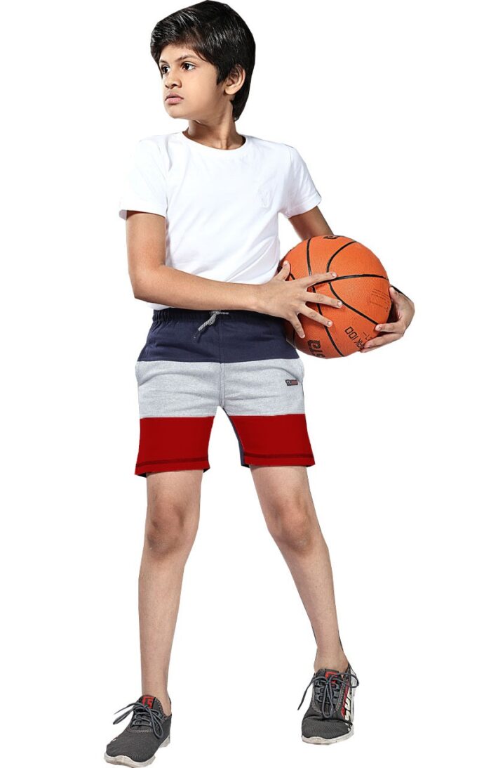 Boy's Regular Cotton Knit Lounge Shorts - Red Combo ( 3 Years - 16 Years )