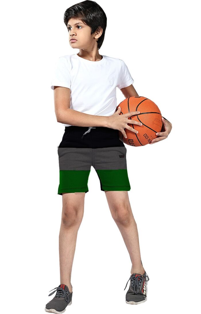 Boy's Regular Cotton Knit Lounge Shorts - Green Combo ( 3 Years - 16 Years )