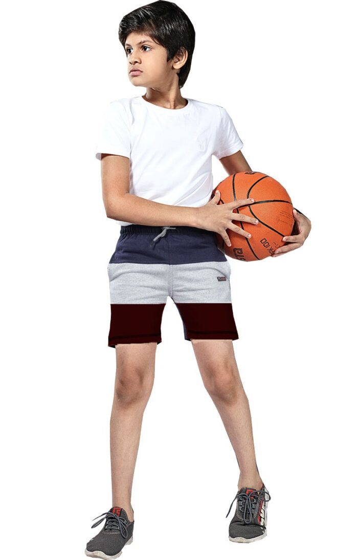 Boy's Regular Cotton Knit Lounge Shorts - Maroon Combo ( 3 Years - 16 Years )