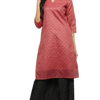 Ishitva Ladies Printed Kurti (Below Knee Length) – Only Top. Fabric : Art Silk With lining.