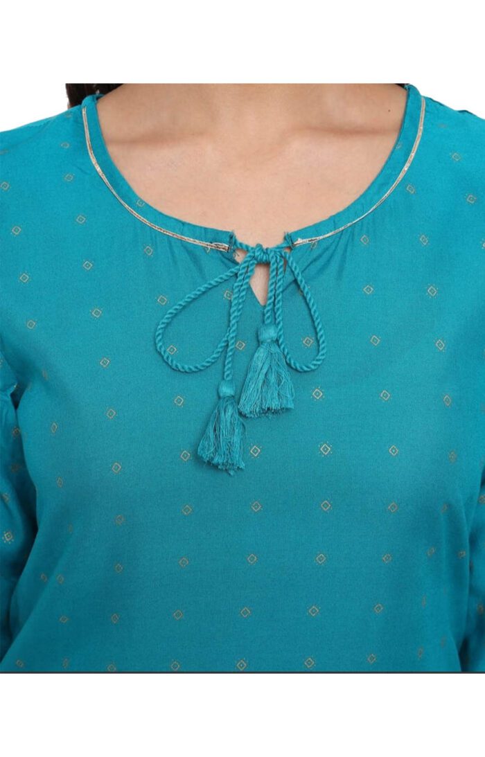 Ishitva Ladies Printed Kurti (Below Knee Length) – Only Top. Fabric : Rayon Without lining. - Image 2