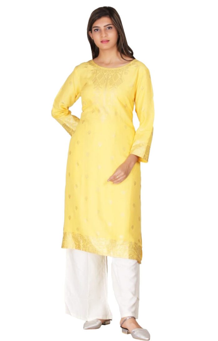 Ishitva Ladies Printed Kurti (Below Knee Length) – Only Top. Fabric : Rayon Without lining.