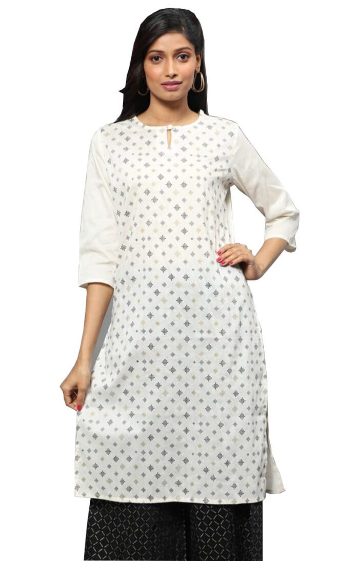 Ishitva Ladies Printed Kurti (Below Knee Length) – Only Top. Fabric : Art Silk Without lining.