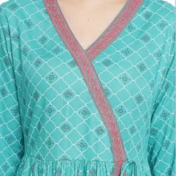 Aabta Ladies Printed Kurti (Below Knee Length) – Only Top. Fabric : Rayon Without lining. - Image 3