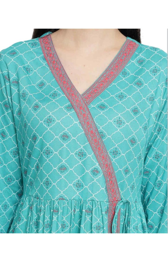 Aabta Ladies Printed Kurti (Below Knee Length) – Only Top. Fabric : Rayon Without lining. - Image 3