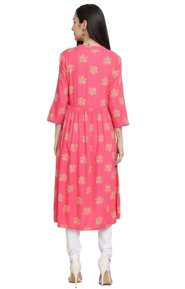 Aabta Ladies Printed Kurti (Below Knee Length) – Only Top. Fabric : Rayon Without lining. - Image 2