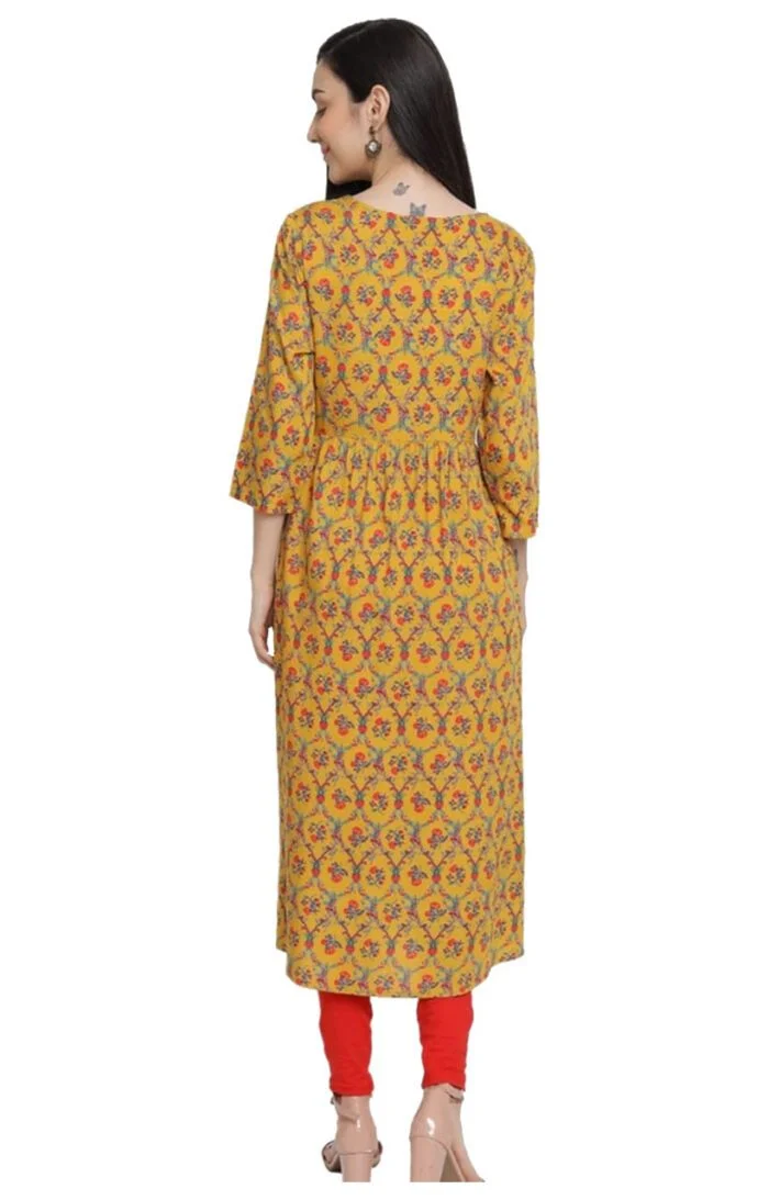Aabta Ladies Printed Kurti (Below Knee Length) – Only Top. Fabric : Rayon Without lining. - Image 2
