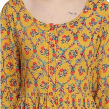 Aabta Ladies Printed Kurti (Below Knee Length) – Only Top. Fabric : Rayon Without lining. - Image 3