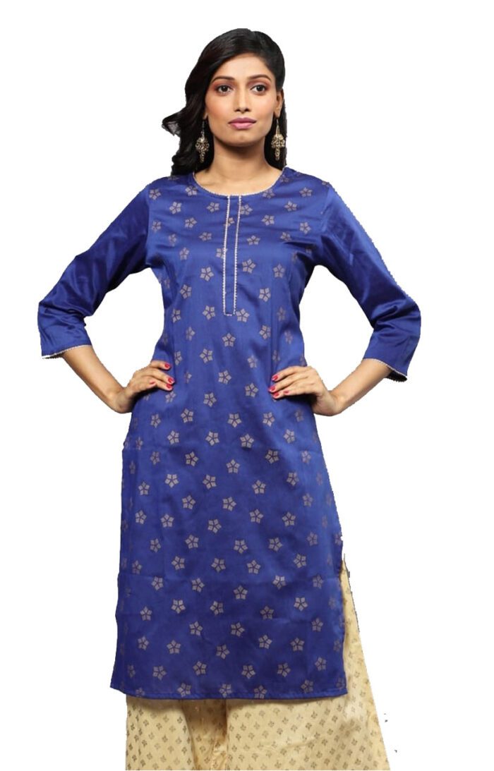 Ishitva Ladies Printed Kurti (Below Knee Length) – Only Top. Fabric : Art Silk Without lining.