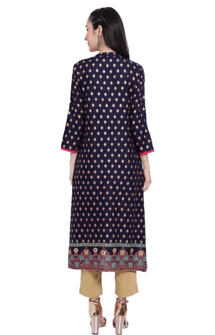 Dhuni Ladies Printed Kurti (Below Knee Length) – Only Top. Fabric : Rayon Without lining. - Image 2