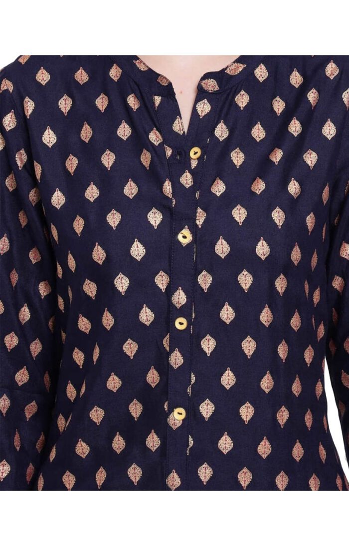 Dhuni Ladies Printed Kurti (Below Knee Length) – Only Top. Fabric : Rayon Without lining. - Image 3