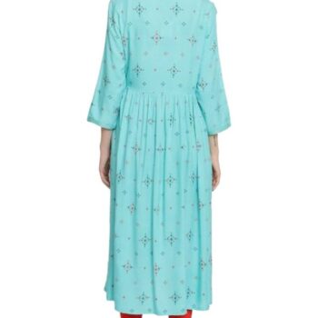 Aabta Ladies Printed Kurti (Below Knee Length) – Only Top. Fabric : Rayon Without lining. - Image 2