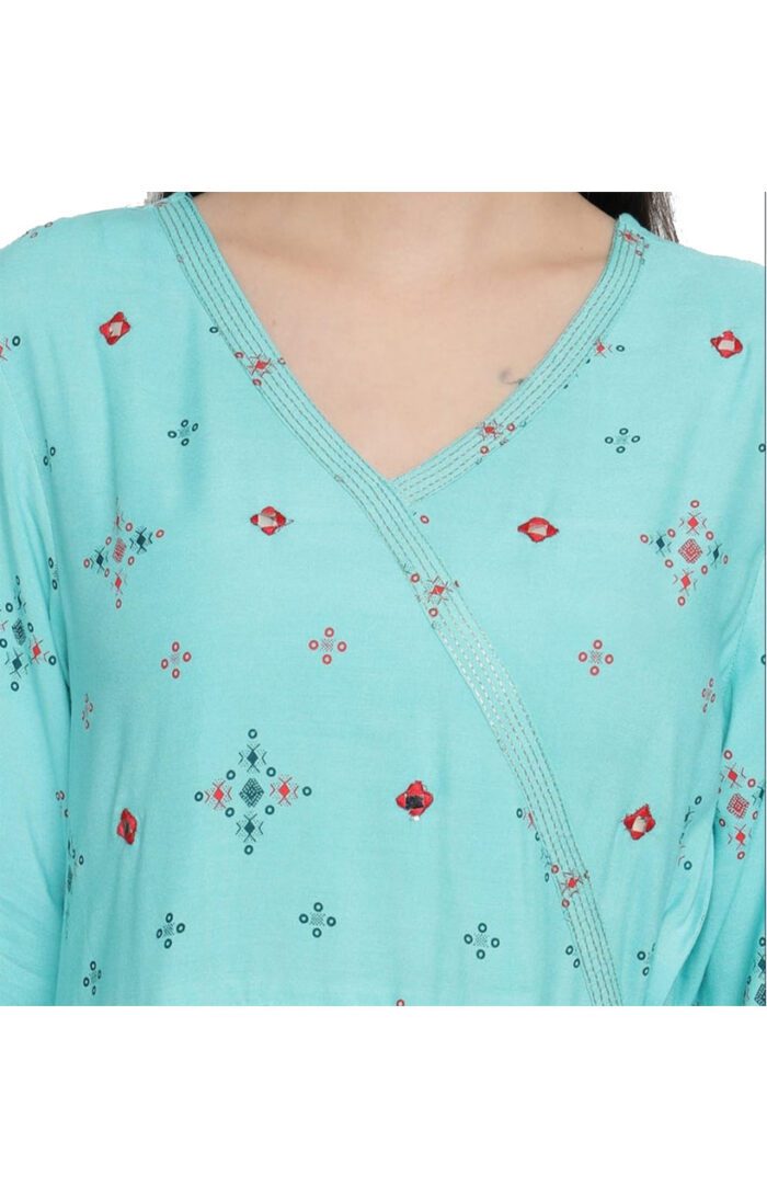 Aabta Ladies Printed Kurti (Below Knee Length) – Only Top. Fabric : Rayon Without lining. - Image 3
