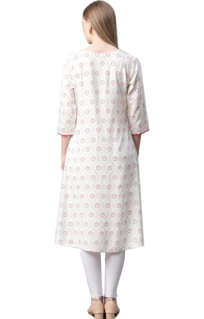 Dhuni Ladies Printed Kurti (Below Knee Length) – Only Top. Fabric : Rayon Without lining. - Image 3