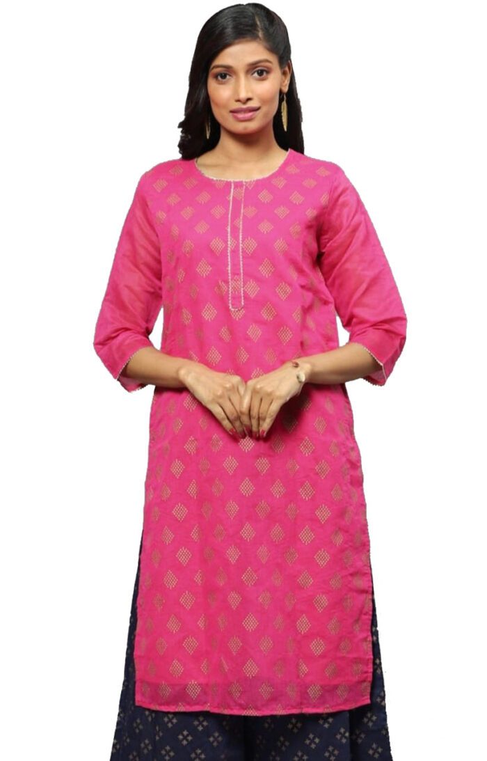 Ishitva Ladies Printed Kurti (Below Knee Length) – Only Top. Fabric : Art Silk With lining.