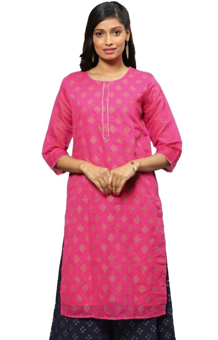 Ishitva Ladies Printed Kurti (Below Knee Length) – Only Top. Fabric : Art Silk With lining.