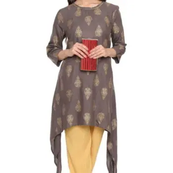 Ishitva Ladies Printed Kurti (Below Knee Length) – Only Top. Fabric : Rayon Without lining.