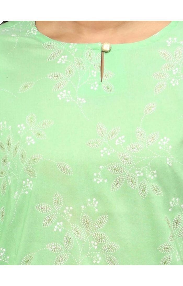 Ishitva Ladies Printed Kurti (Below Knee Length) – Only Top. Fabric : Art Silk Without lining. - Image 3