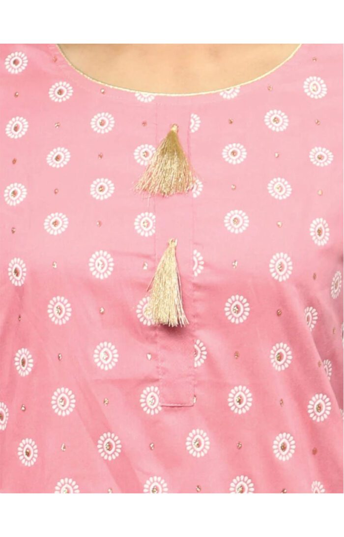 Ishitva Ladies Printed Kurti (Below Knee Length) – Only Top. Fabric : Art Silk Without lining. - Image 2