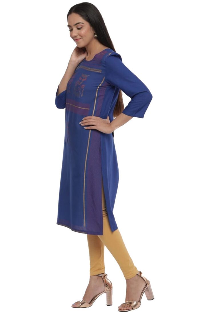 Ishitva Ladies Printed Kurti (Below Knee Length) – Only Top. Fabric : Rayon Without lining. - Image 2