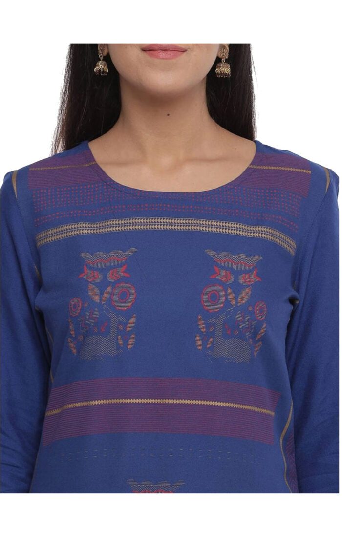Ishitva Ladies Printed Kurti (Below Knee Length) – Only Top. Fabric : Rayon Without lining. - Image 3