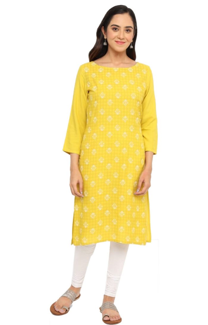 Ishitva Ladies Printed Kurti (Below Knee Length) – Only Top. Fabric : Rayon Without lining. - Image 2