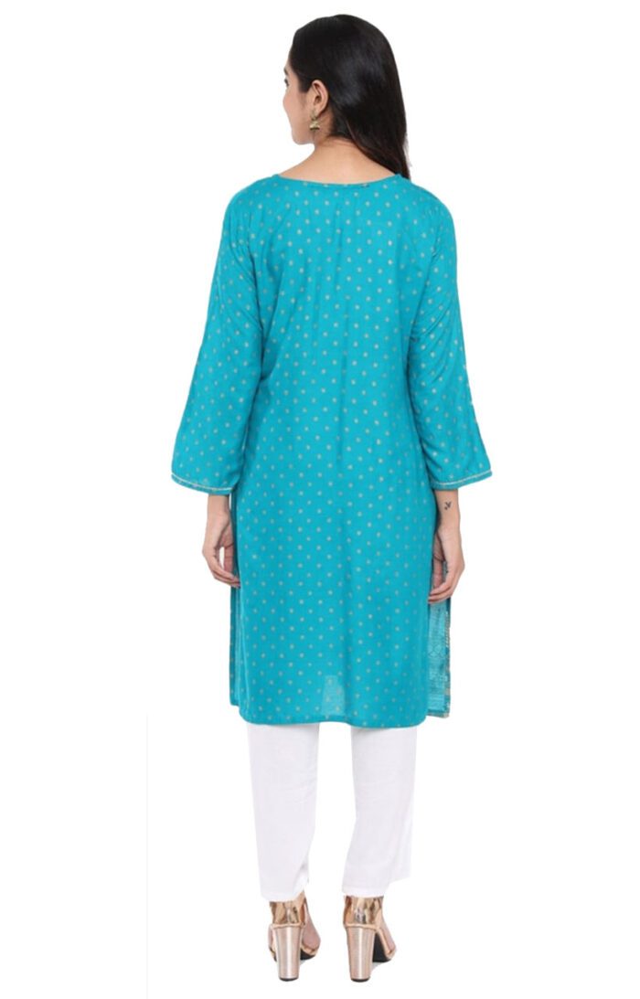 Ishitva Ladies Printed Kurti (Below Knee Length) – Only Top. Fabric : Rayon Without lining. - Image 3