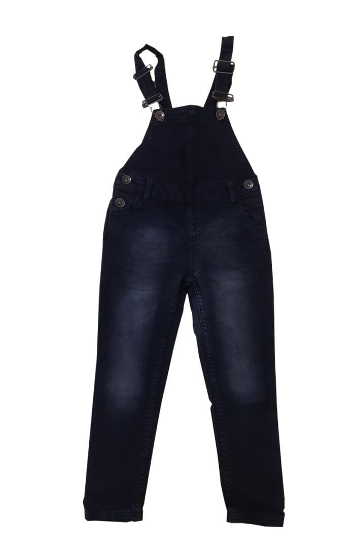 Breathable Stretchable Comfortable Regular Fit Blue Designer Denim Dungaree Rompers Jumpsuit for Girls ( 3 Years - 10 Years)