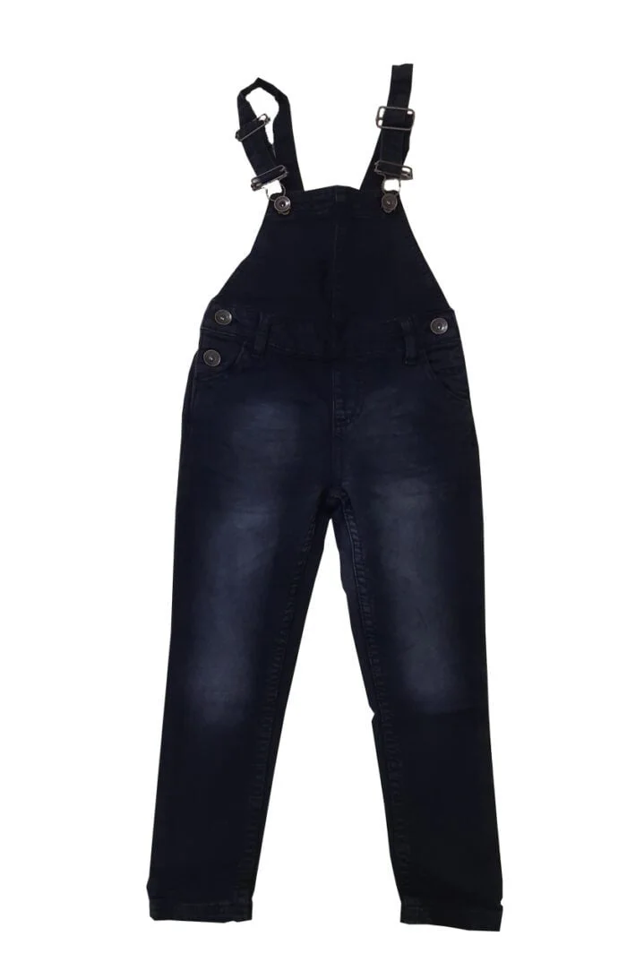 Breathable Stretchable Comfortable Regular Fit Blue Designer Denim Dungaree Rompers Jumpsuit for Girls ( 3 Years - 10 Years)