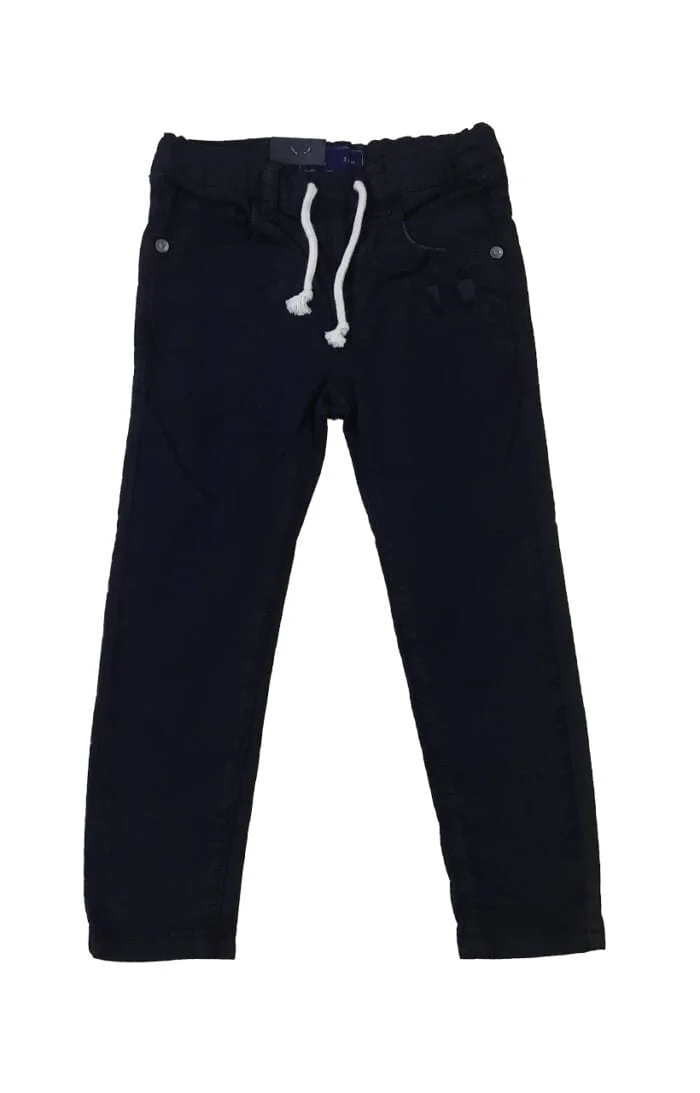 Regular Fit Black Cotton Boys Cotton Pant (3 Years - 12 Years)