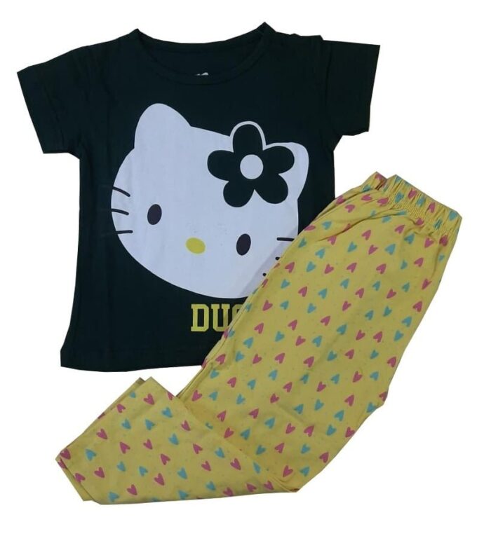Girls Cotton Printed T-Shirt & Pant - ( 2 -3 Years )
