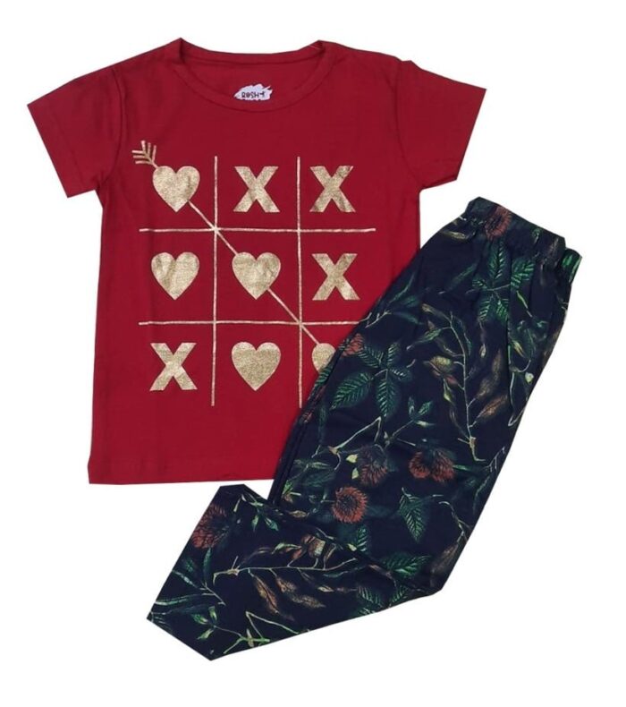 Girls Cotton Printed T-Shirt & Pant  (2 - 10 Years )