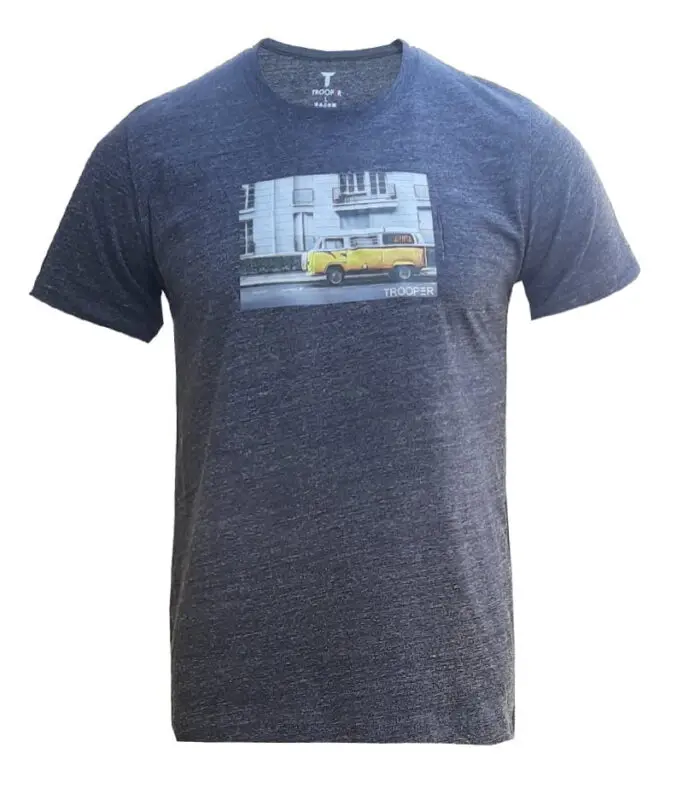 Branded Mens Cotton T-Shirt Grey Melange