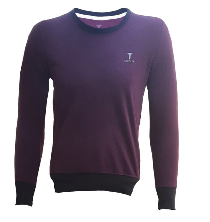 Branded Mens Cotton T-Shirt Violet Full Hand ( S,M,L)