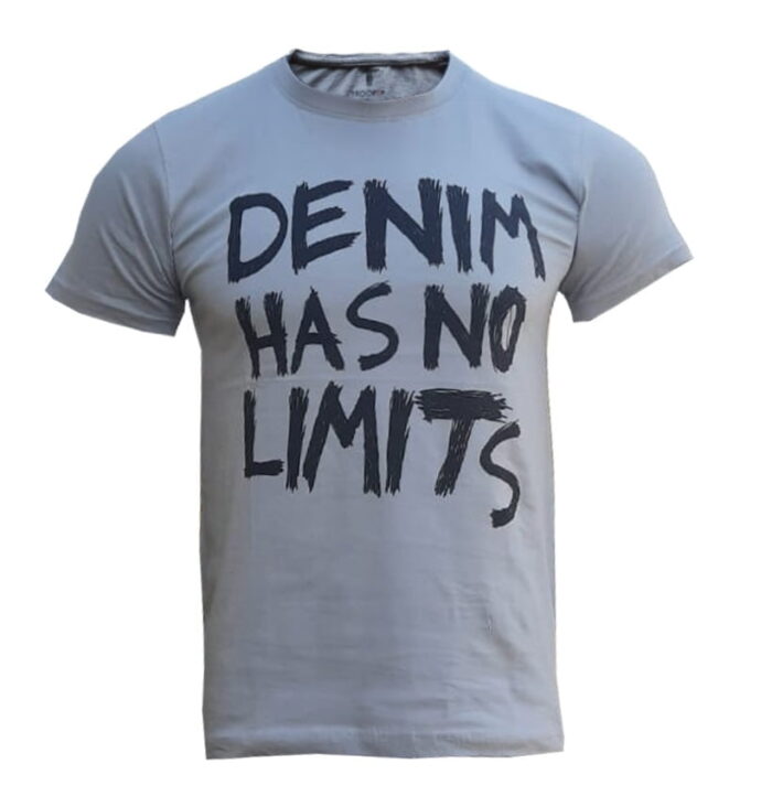 Branded Mens Cotton T-Shirt Lite Grey Print