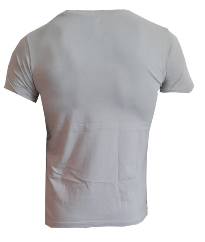 Branded Mens Cotton T-Shirt Lite Grey Print - Image 2
