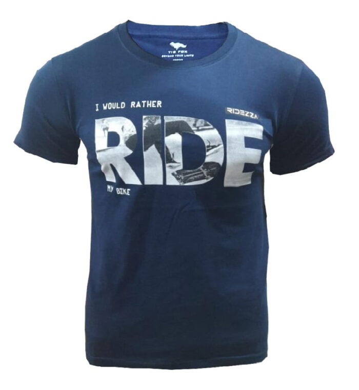 Branded Mens Cotton T-Shirt Navy Blue