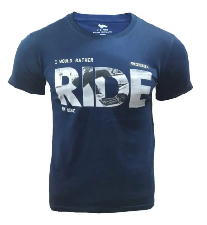 Branded Mens Cotton T-Shirt Navy Blue