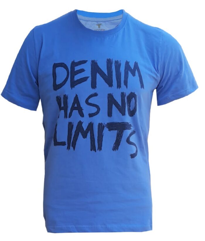 Branded Mens Cotton T-Shirt Blue