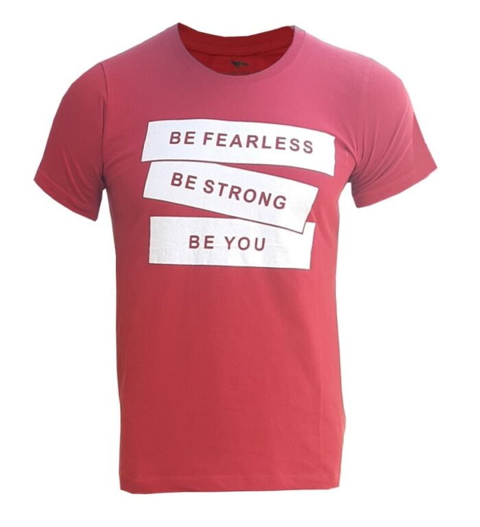 Branded Mens Cotton T-Shirt Red
