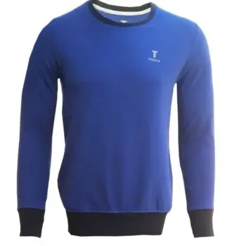 Branded Mens Cotton T-Shirt Dark Blue Full Hand