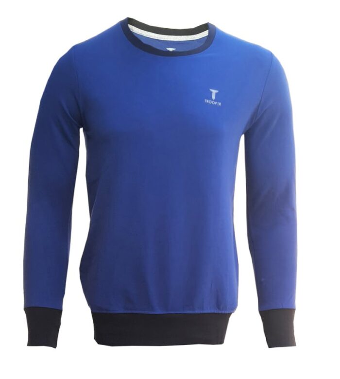 Branded Mens Cotton T-Shirt Dark Blue Full Hand