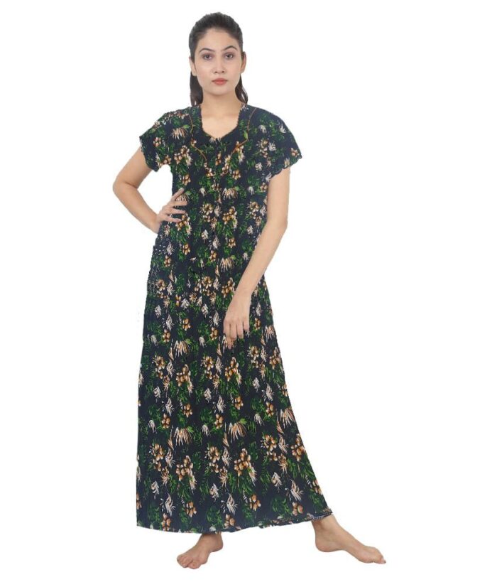 Loose Fit Nighty Long Maxi Sleepwear Nightgown for Women's or Ladies with Super Soft Comfortable Design ( L Size )