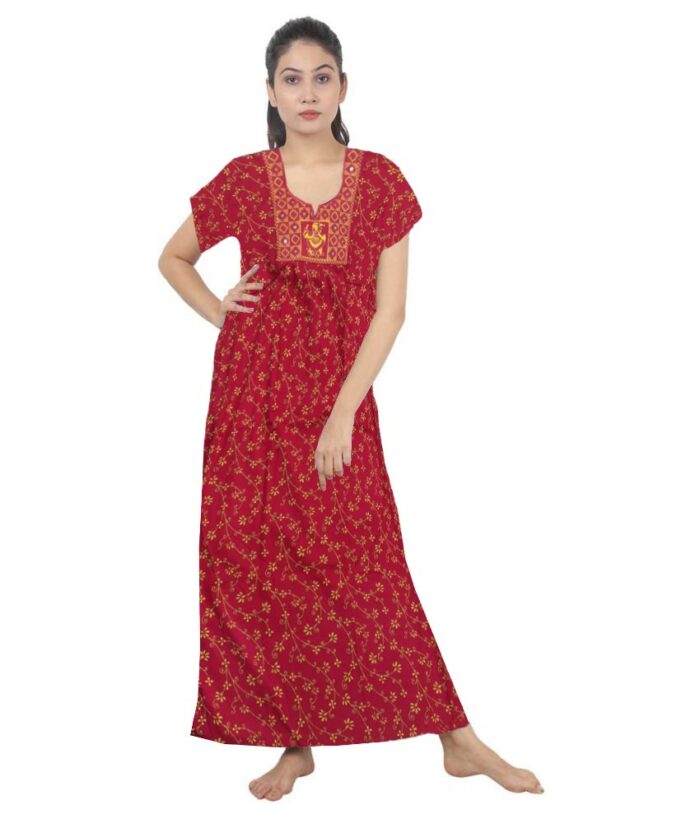 Loose Fit Nighty Long Maxi Sleepwear Nightgown for Women's or Ladies with Super Soft Comfortable Design ( XXL Size )