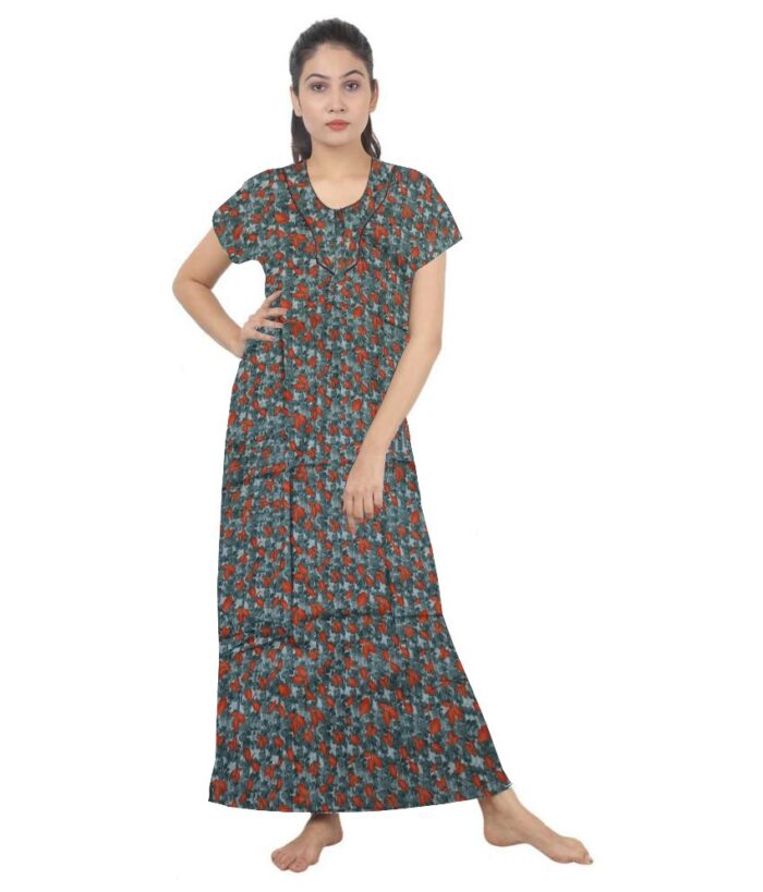 Loose Fit Nighty Long Maxi Sleepwear Nightgown for Women's or Ladies with Super Soft Comfortable Design ( L Size )