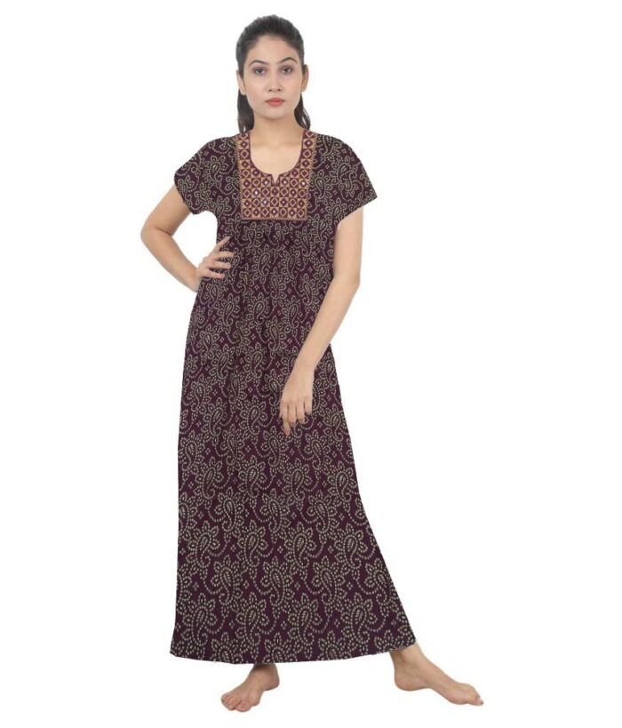 Loose Fit Nighty Long Maxi Sleepwear Nightgown for Women's or Ladies with Super Soft Comfortable Design ( XXL Size )