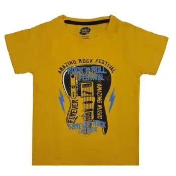 Best Cotton T Shirts Trendy New Yellow Color T-Shirt for Boys 7-8 Years