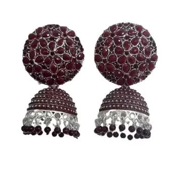 Traditional Ethnic Bridal Wedding Hangings Meenakari jhumka Jewellery for Women/Girls- Length 5.5 cm